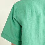 Sleeve detailing on Tarusi Short Sleeve Shirt in Jade