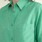 Pocket on Tarusi Short Sleeve Shirt in Jade