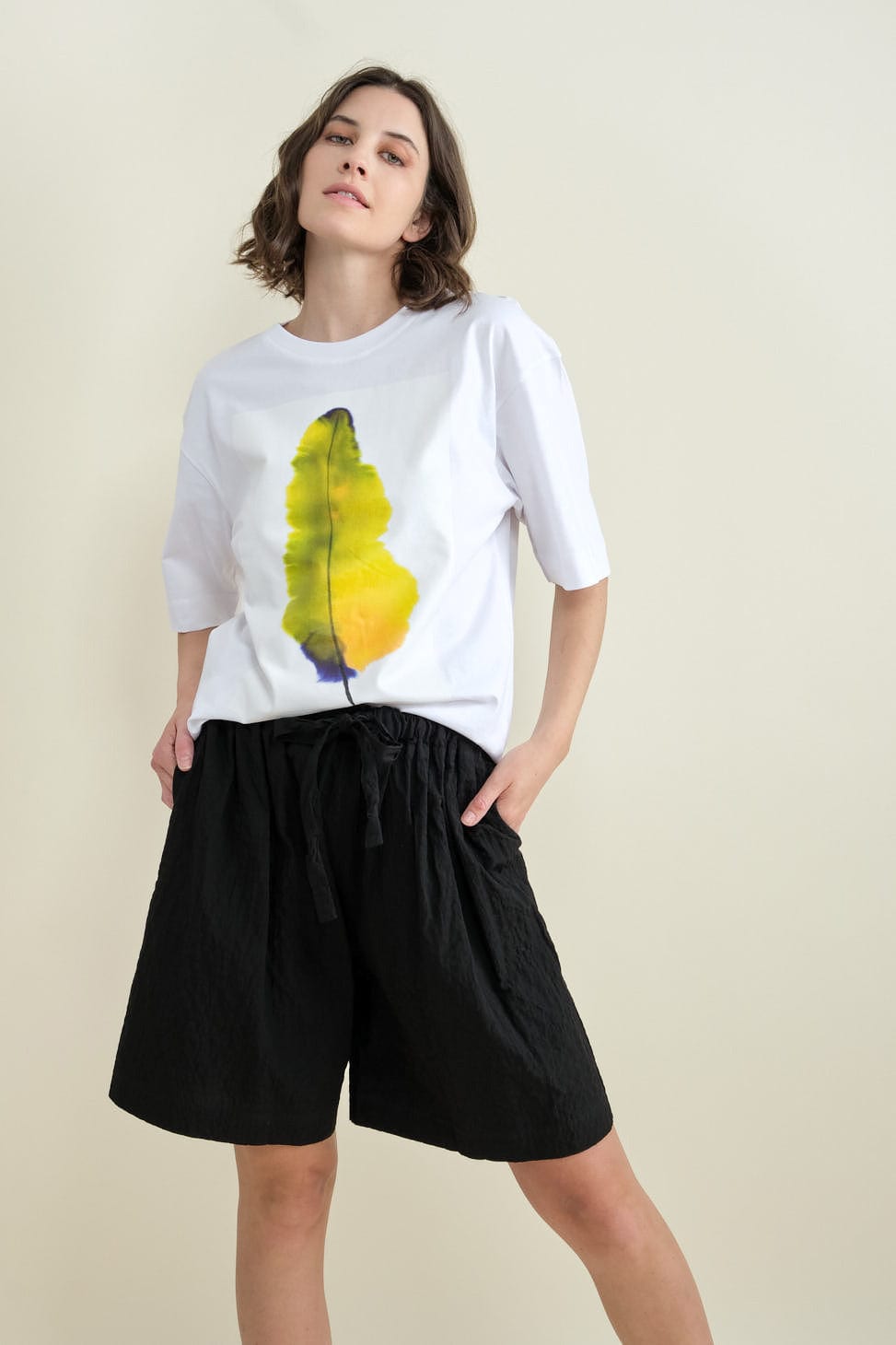 Christian Wijnants Apparel Womens Blouses Tijan Jersey T Shirt in White White Suvan Feather / XSmall
