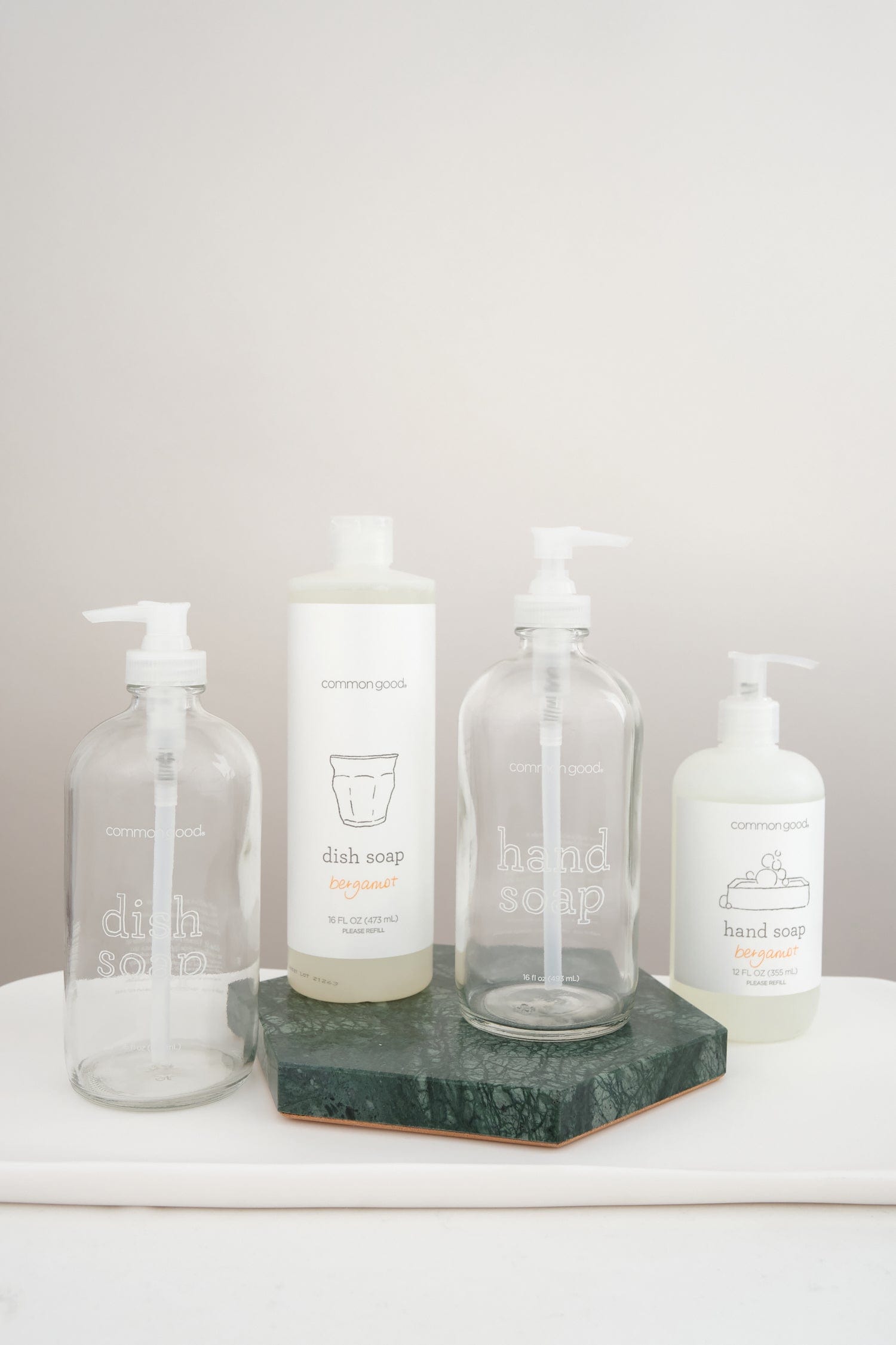 Common Good Home Cleaning Tools 16 oz Empty Glass Soap Bottle