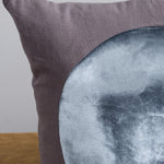 Corner of Velvet Circle Pillow in Charcoal
