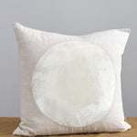 Velvet Circle Pillow in Ivory