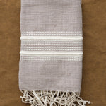 Creative Women Home Kitchen Towels Aden Stripes Hand Towel Stone W/ Natural / 21" X 27"