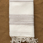 Creative Women Home Kitchen Towels Aden Stripes Hand Towel Natural W/ Stone / 21" X 27"