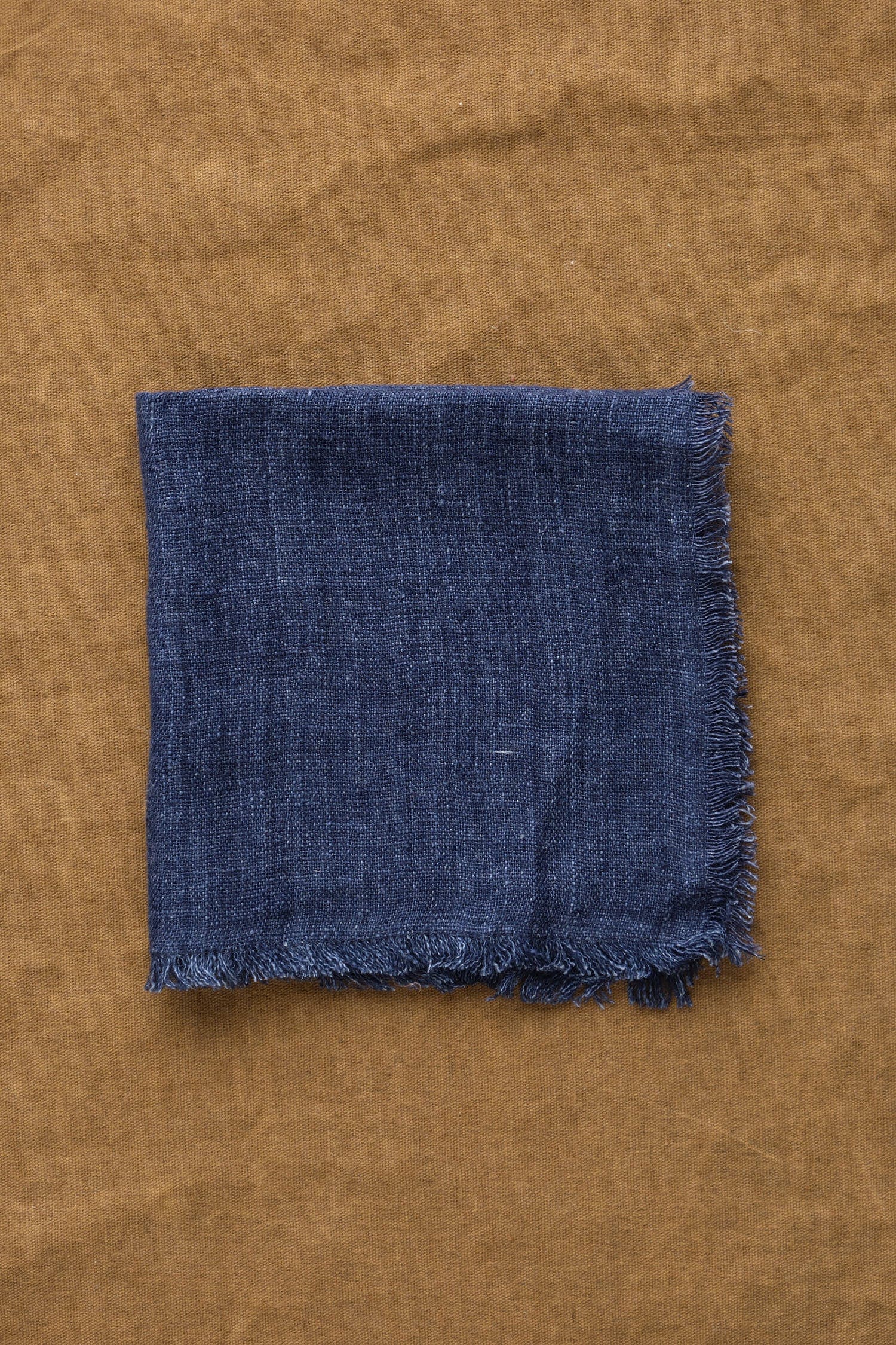 Creative Women Home Kitchen Napkins Stone Washed Linen Cocktail Napkin Navy / 12" L X 12" W