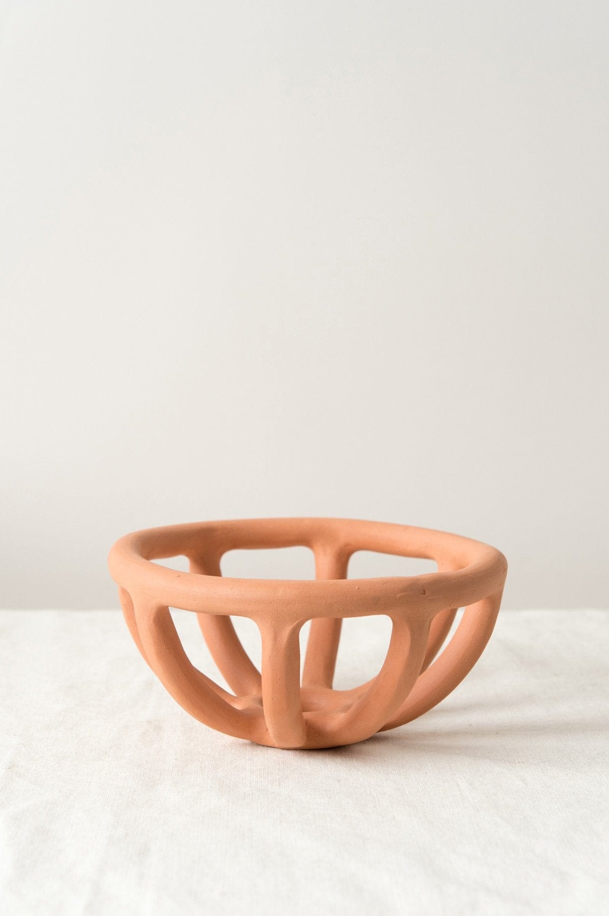 Virginia Sin Home Kitchen Containers Small Prong Fruit Bowl Terracotta / 3.5"H X 7"D