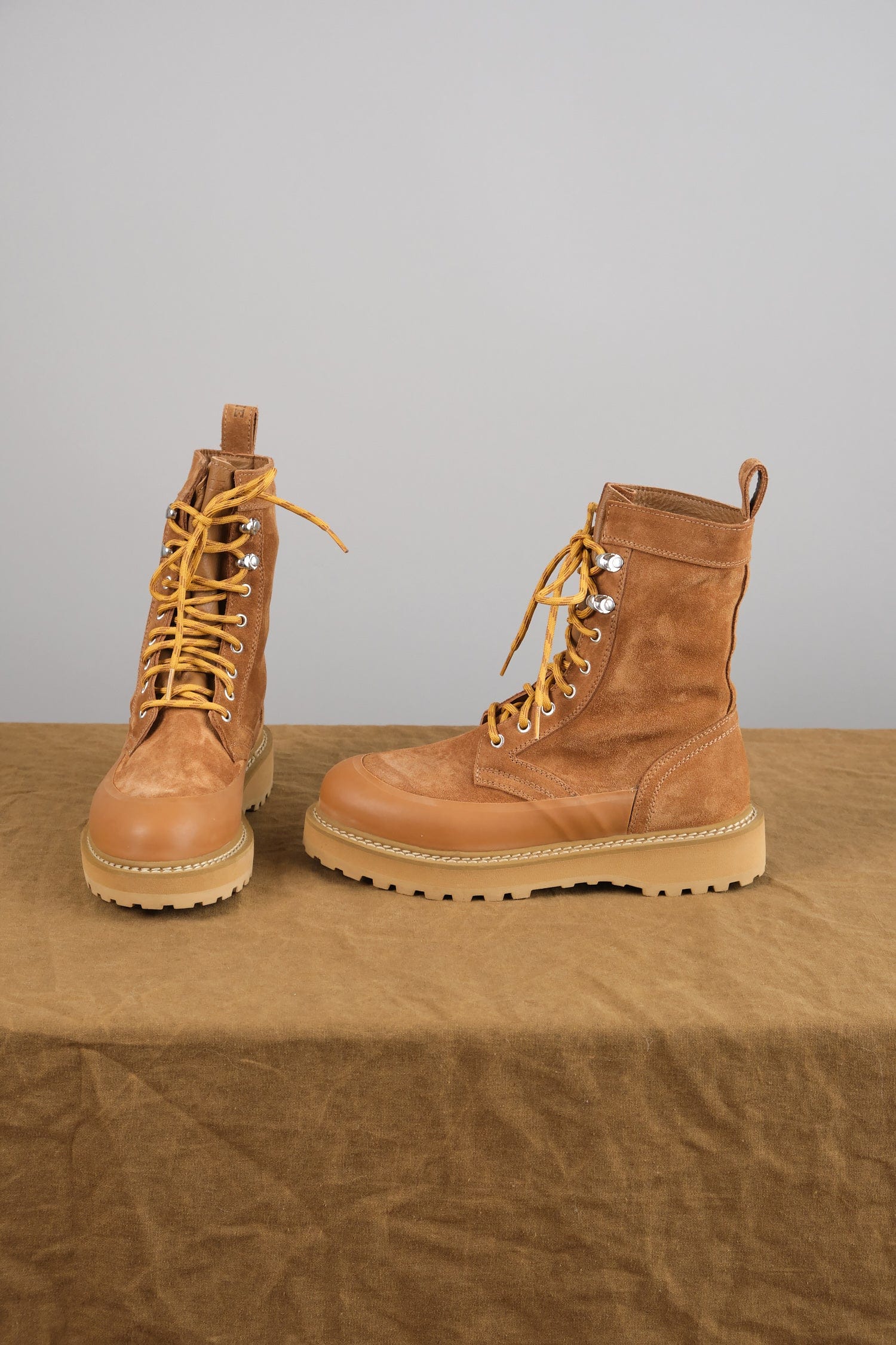 Side of Altivole Due Boot in Cognac Suede