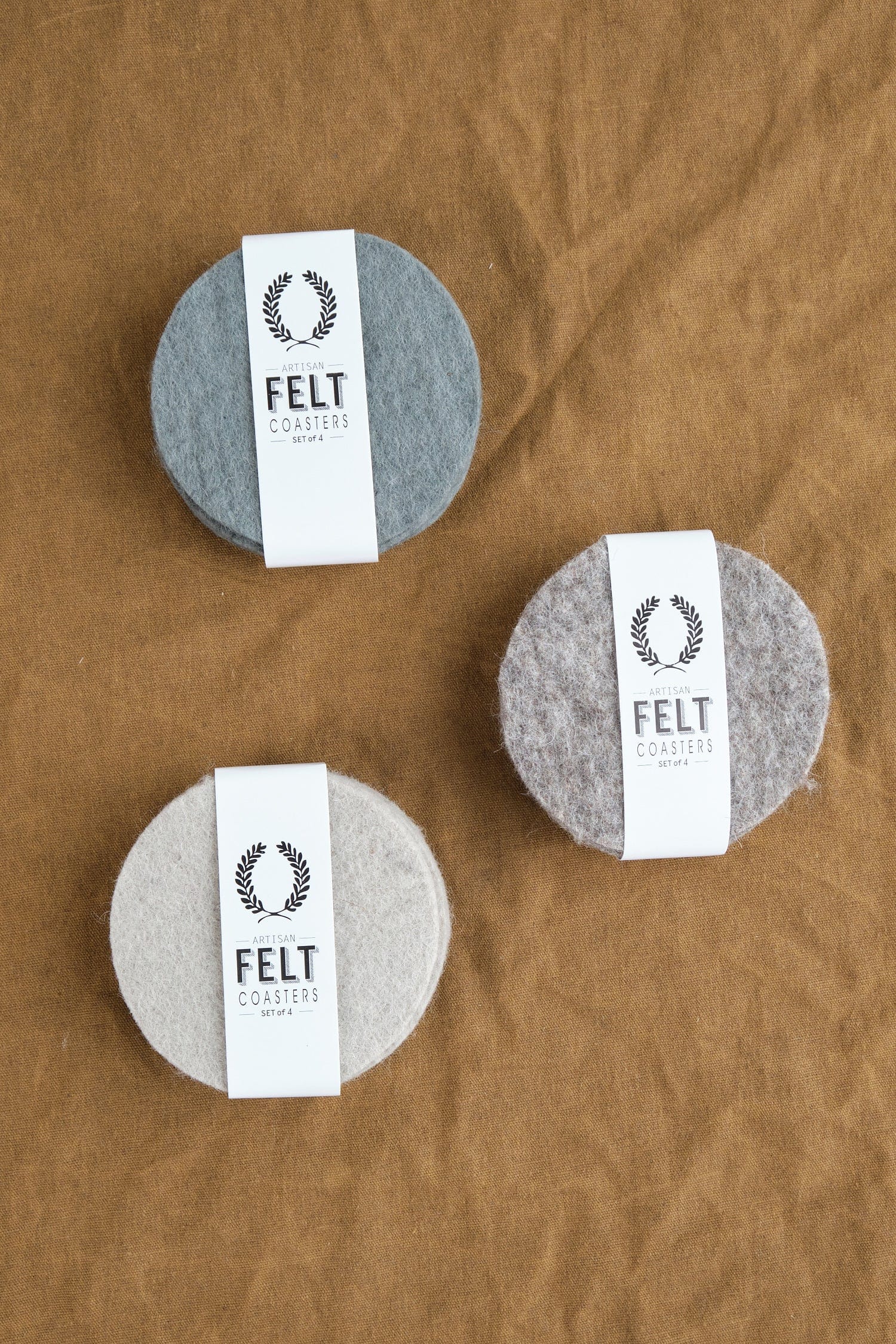 Farmhouse Pottery Home Kitchen Coasters Artisan Felt Coasters Set of 4