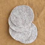 Farmhouse Pottery Home Kitchen Coasters Artisan Felt Coasters Set of 4 Pebble Grey