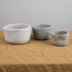 Farmhouse Pottery Home Baskets Artisan Felt Nesting Bowls Set of 3