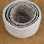 Farmhouse Pottery Home Baskets Artisan Felt Nesting Bowls Set of 3