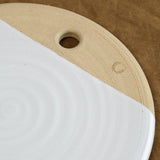 Farmhouse Pottery Home Kitchen Serving Medium Round Cheese Stone