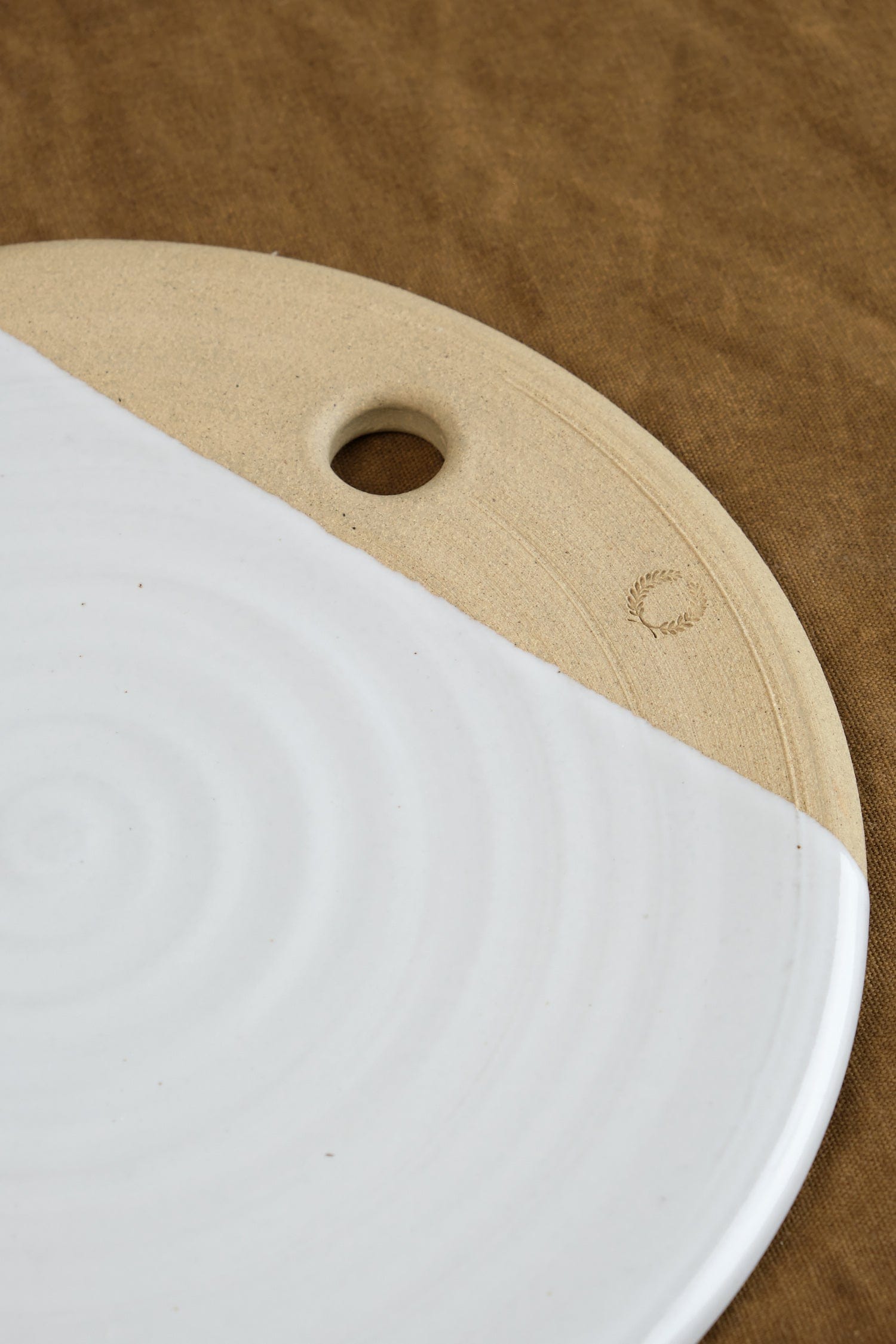 Farmhouse Pottery Home Kitchen Serving Medium Round Cheese Stone