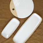 Farmhouse Pottery Home Kitchen Serving Medium Rectangle Serving Tray Stoneware / 15" W X 5.5" L