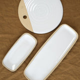 Farmhouse Pottery Home Kitchen Serving Medium Rectangle Serving Tray Stoneware / 15" W X 5.5" L