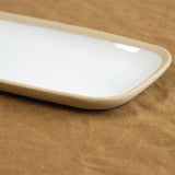 Farmhouse Pottery Home Kitchen Serving Medium Rectangle Serving Tray Stoneware / 15" W X 5.5" L