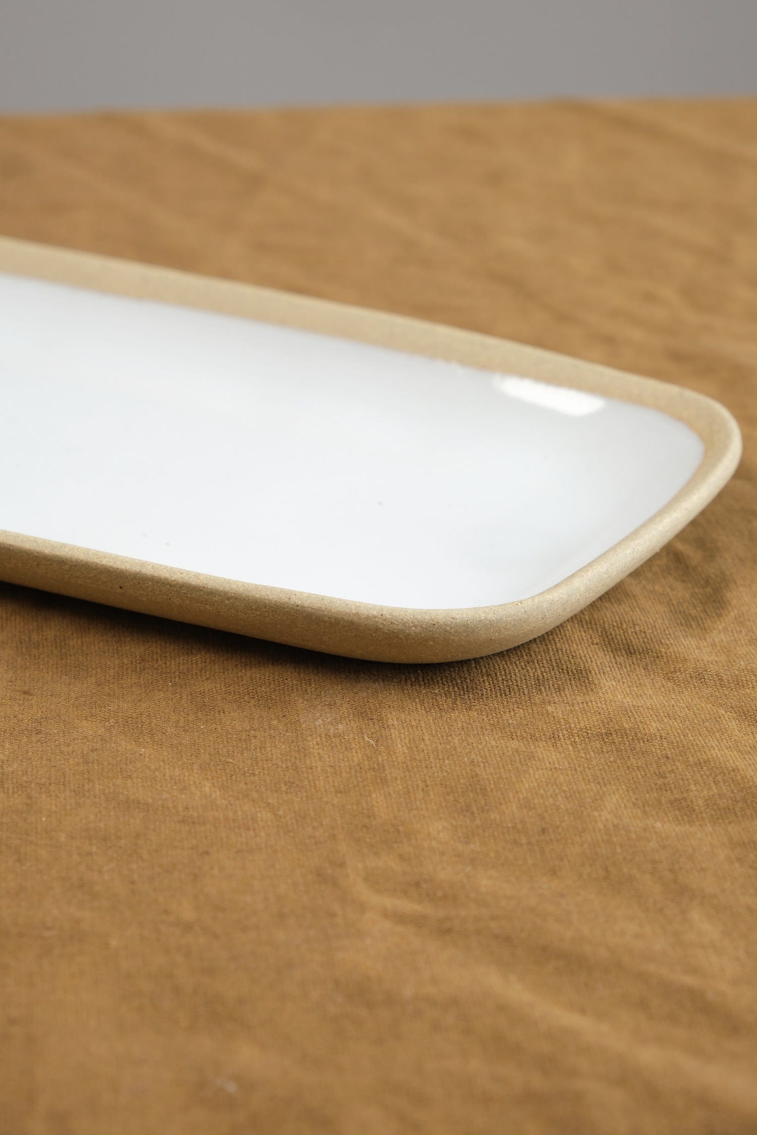 Farmhouse Pottery Home Kitchen Serving Medium Rectangle Serving Tray Stoneware / 15" W X 5.5" L