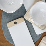 Farmhouse Pottery Home Kitchen Serving Medium Rectangular Cheese Stone White Stoneware / 10.5" L X 5.75" W