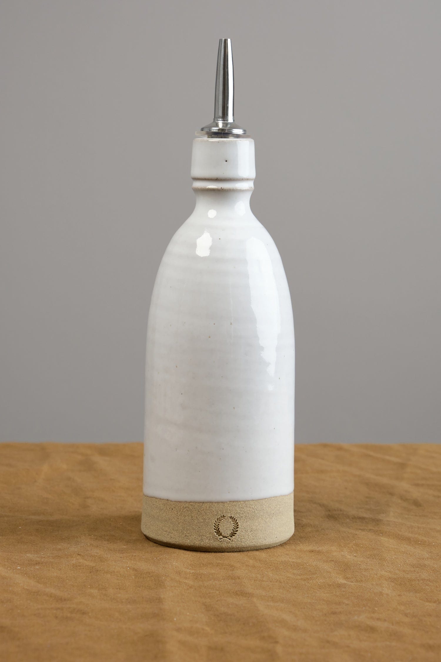 Farmhouse Pottery Home Kitchen Serving Olive Oil Bottle Stoneware / 15 fl oz