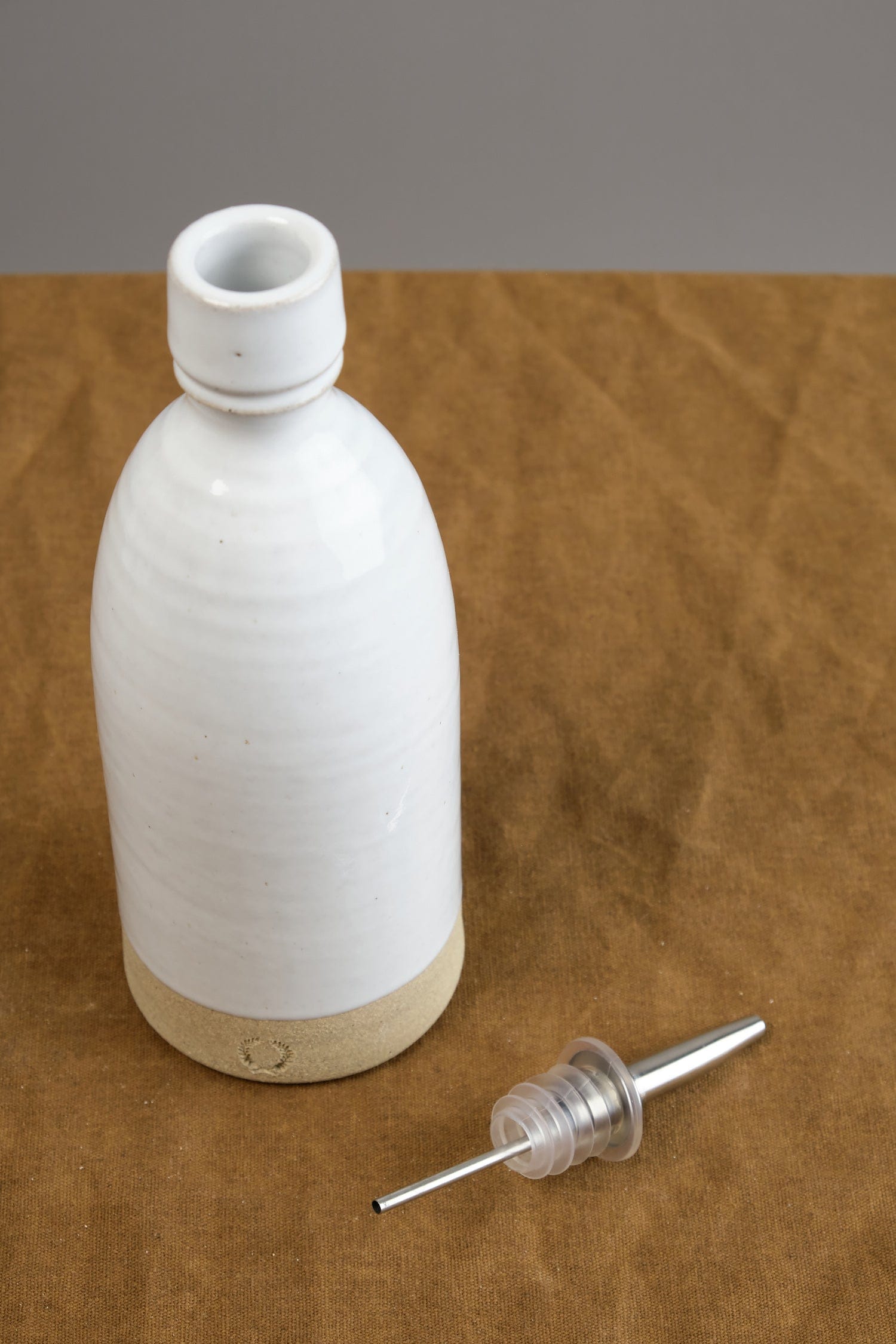 Farmhouse Pottery Home Kitchen Serving Olive Oil Bottle Stoneware / 15 fl oz