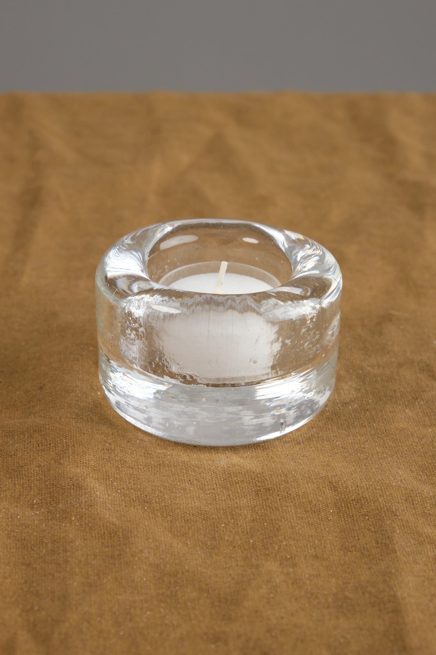 Farmhouse Pottery Home Candle Holders Riverstone Tealight in Clear Glass / Clear