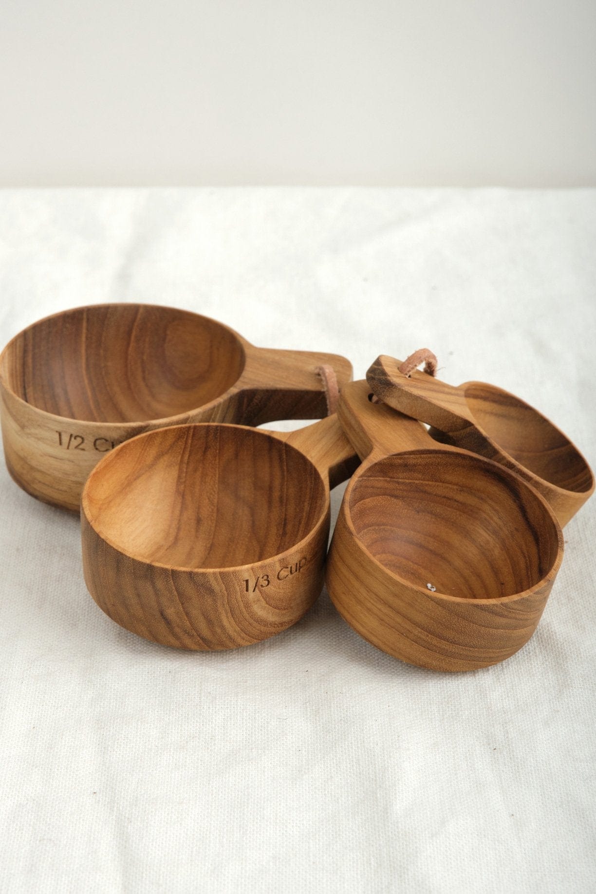 Be Home Home Kitchen Utensils Measuring Cups with Handle Teak
