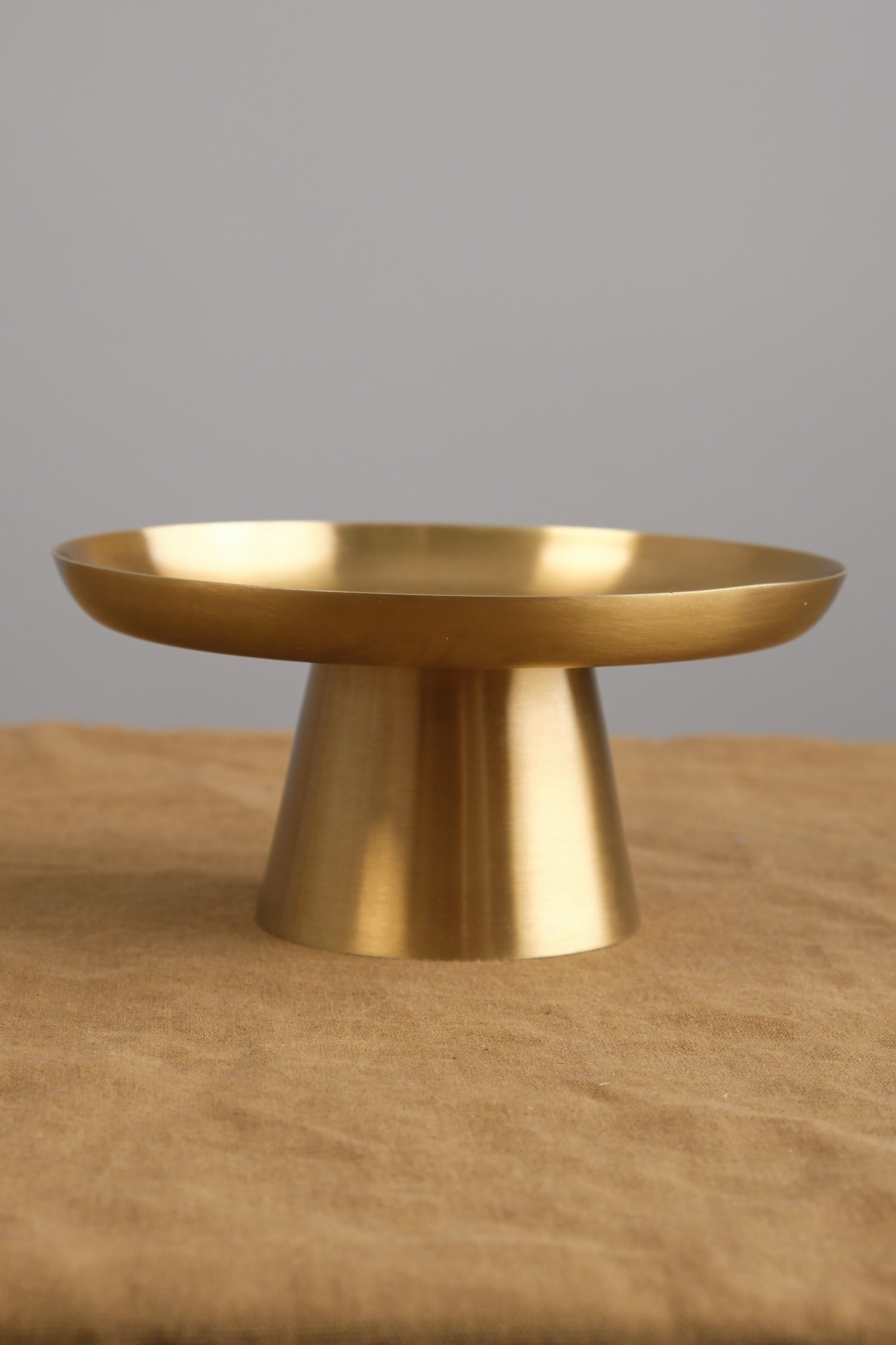 Side of Small Brass Cake Stand