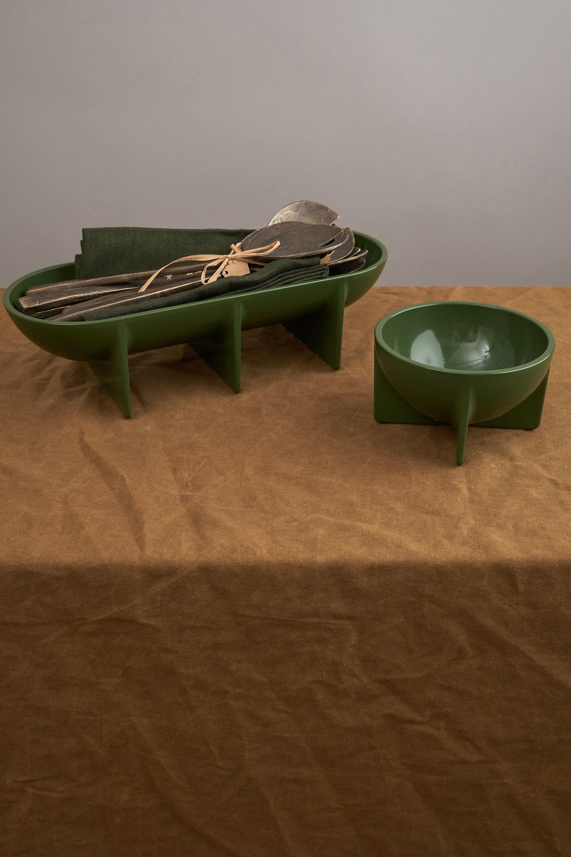 Fort Standard Home Vessels Small Standing Bowl in Moss Moss