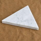 Fort Standard Home Kitchen Trivets Triangle Marble Trivet White Carrara / 7" L X 7" W X 1" H