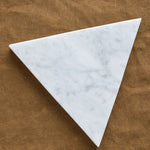 Fort Standard Home Kitchen Trivets Triangle Marble Trivet White Carrara / 7" L X 7" W X 1" H