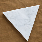 Fort Standard Home Kitchen Trivets Triangle Marble Trivet White Carrara / 7" L X 7" W X 1" H