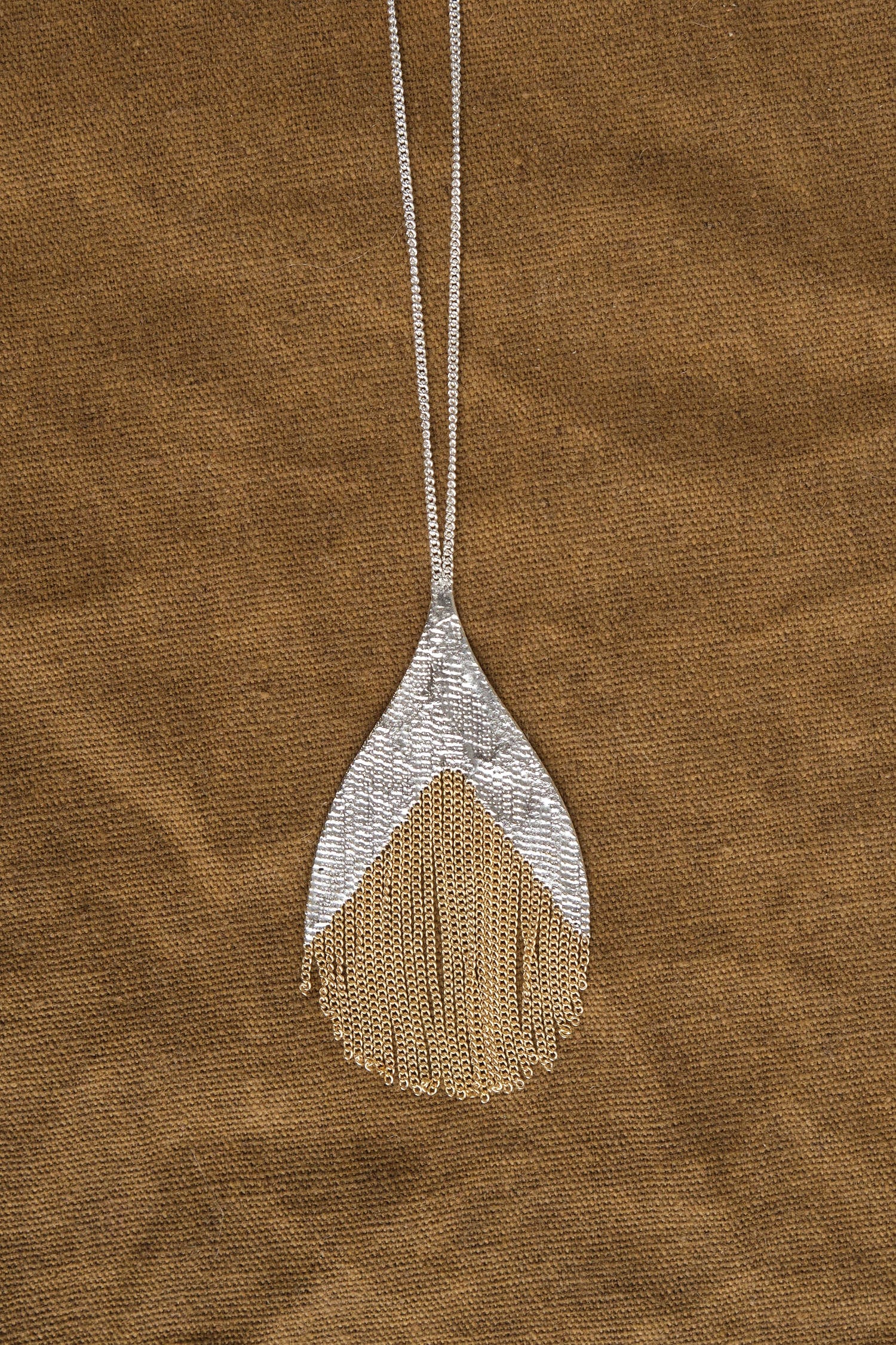 Brass and silver necklace