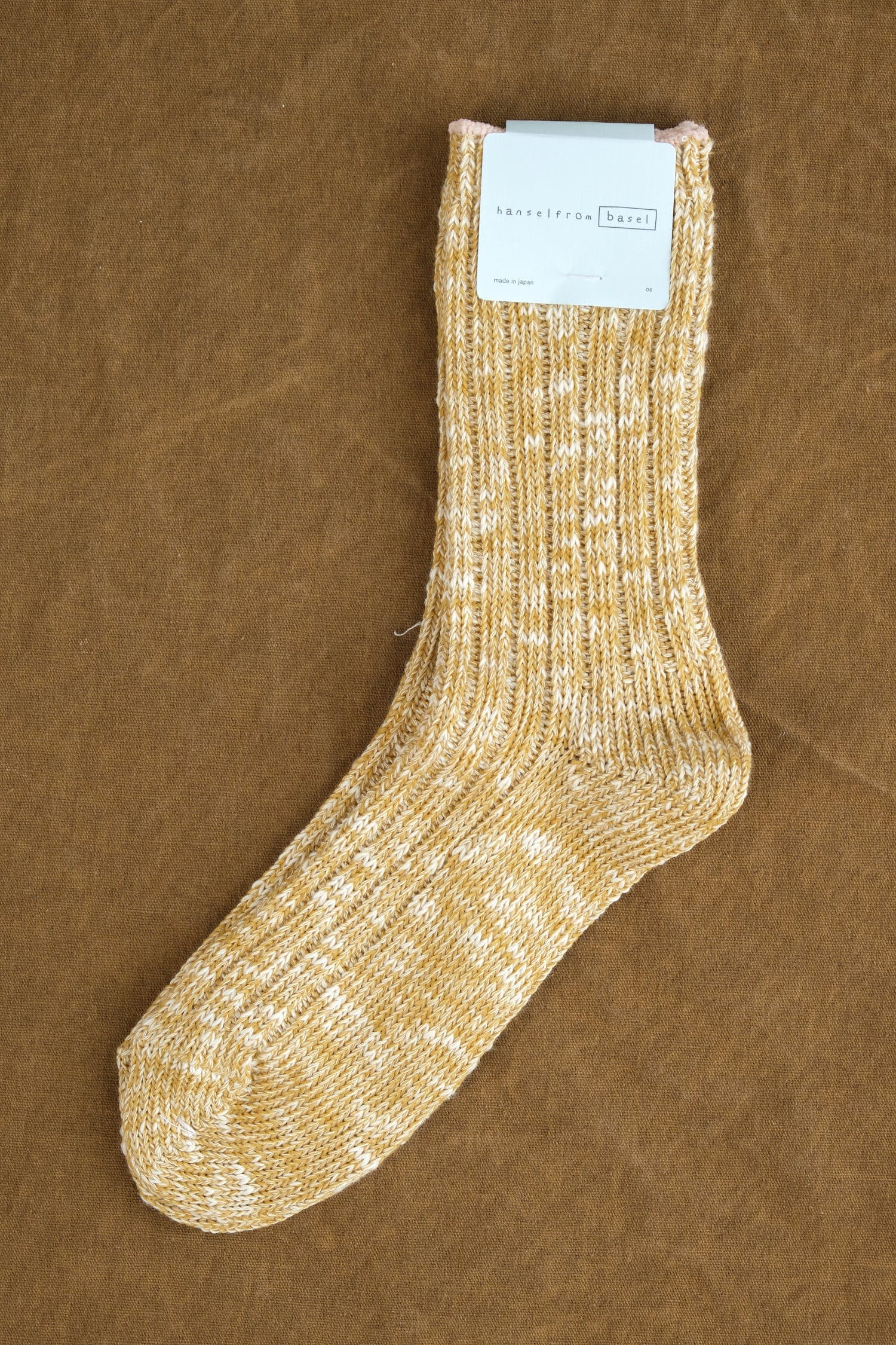 Hansel From Basel Accessories Socks and Tights Utility Slub Crew Socks in Mustard