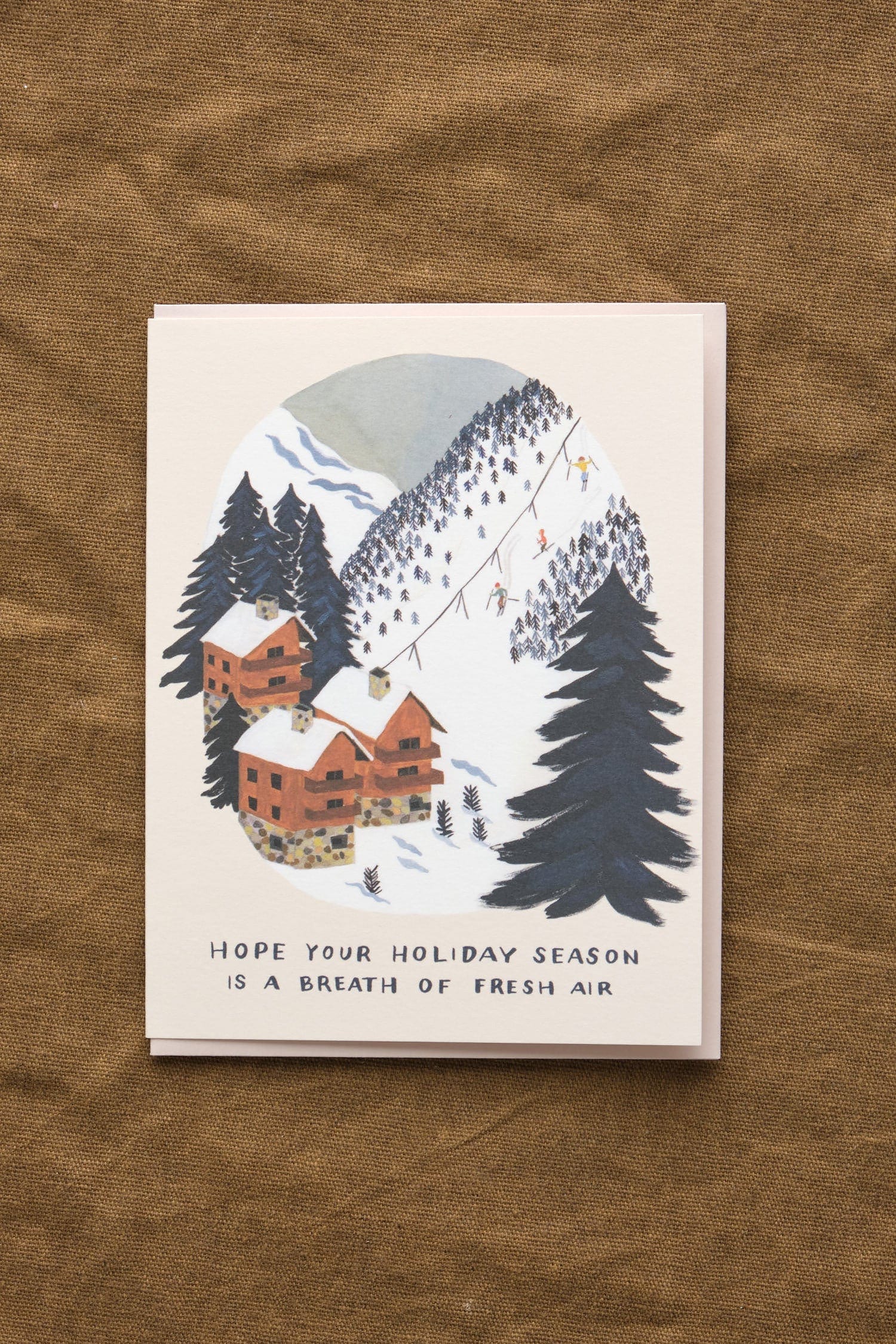 Small Adventure Craft Stationery Ski Resort Card Cardstock / 4.25" X 5.5"