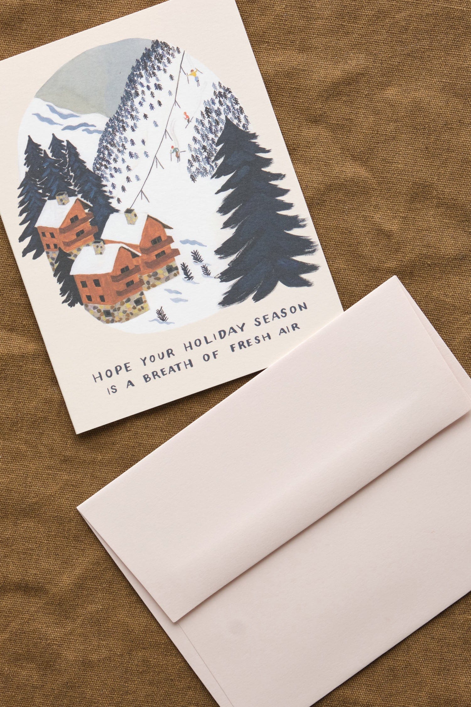 Small Adventure Craft Stationery Ski Resort Card Cardstock / 4.25" X 5.5"
