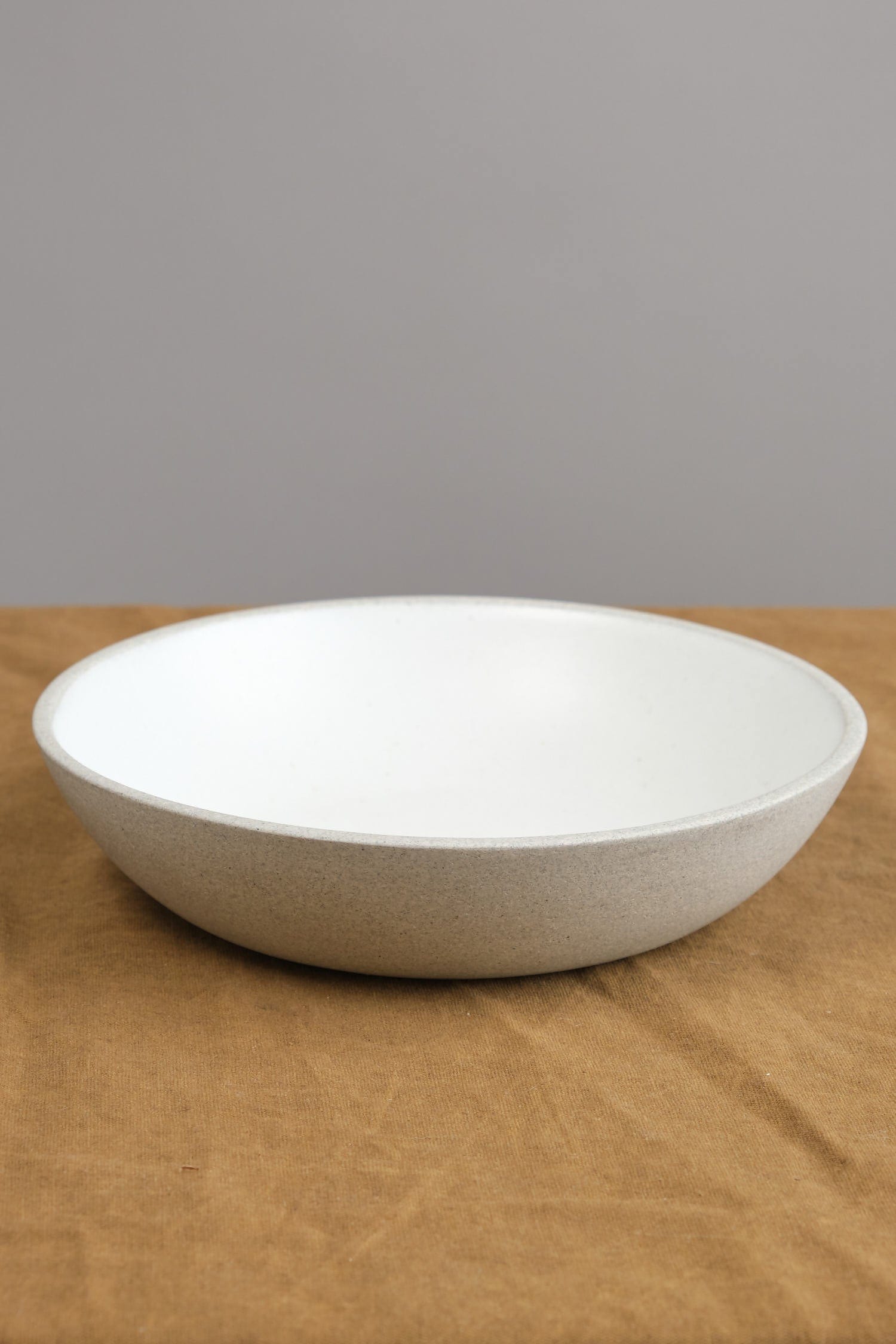 Humble Ceramics Home Kitchen Serving Designer Bowl Greystone/Snow White / 15" Dia X 5" H
