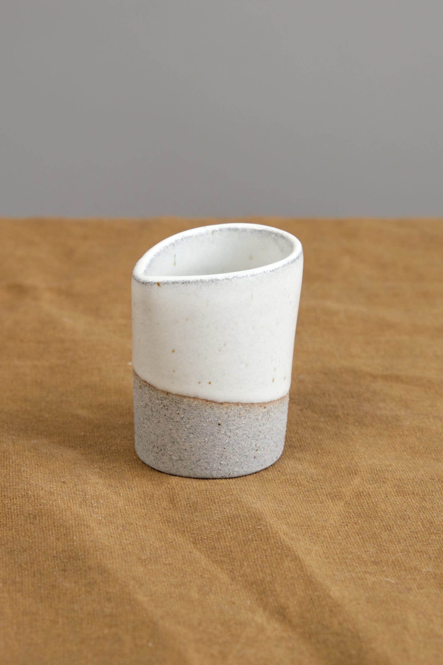 Humble Ceramics Home CoffeeTea Seed Creamer Greystone/Snow White / 1.75" Dia X 2.5" H