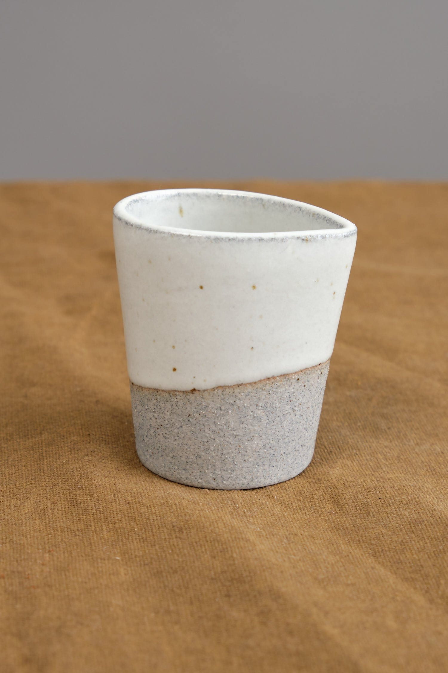 Humble Ceramics Home CoffeeTea Seed Creamer Greystone/Snow White / 1.75" Dia X 2.5" H
