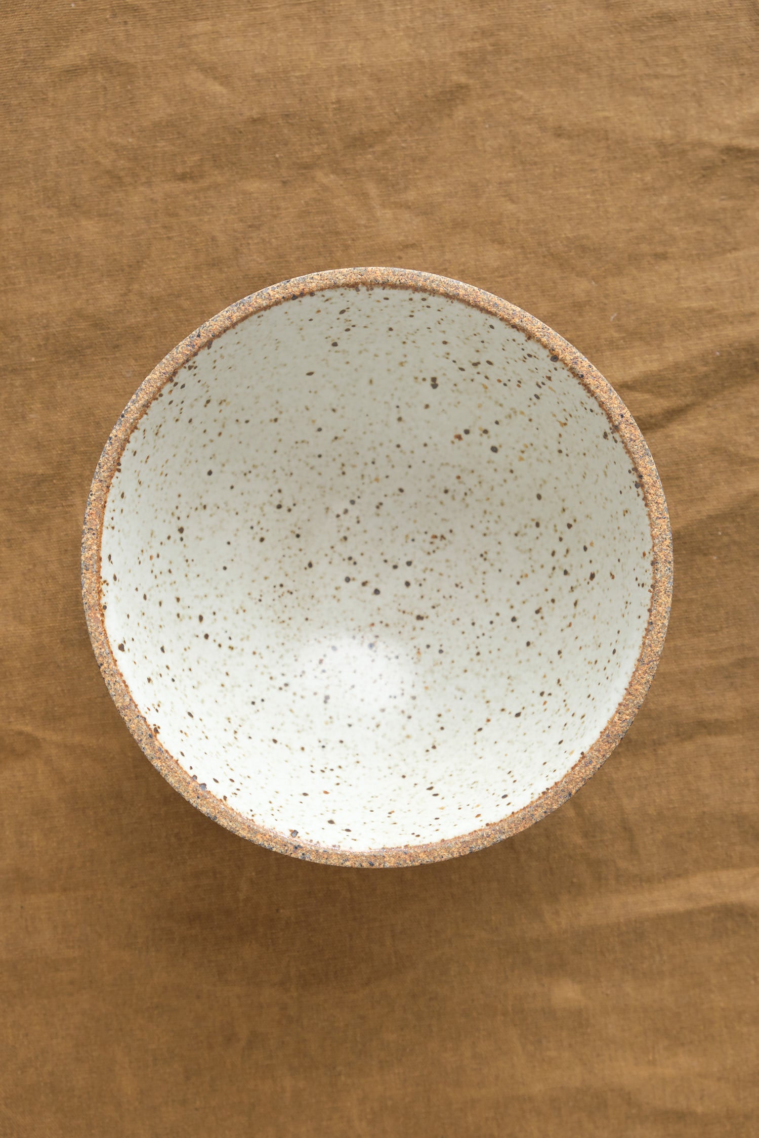 Inside of Enoki Bowl in Sandstone/Snow White