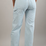 Back of Patchfront Handy Pants in Pale Blue