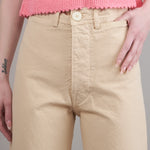 Front detailing on Sailor Pants in Buff