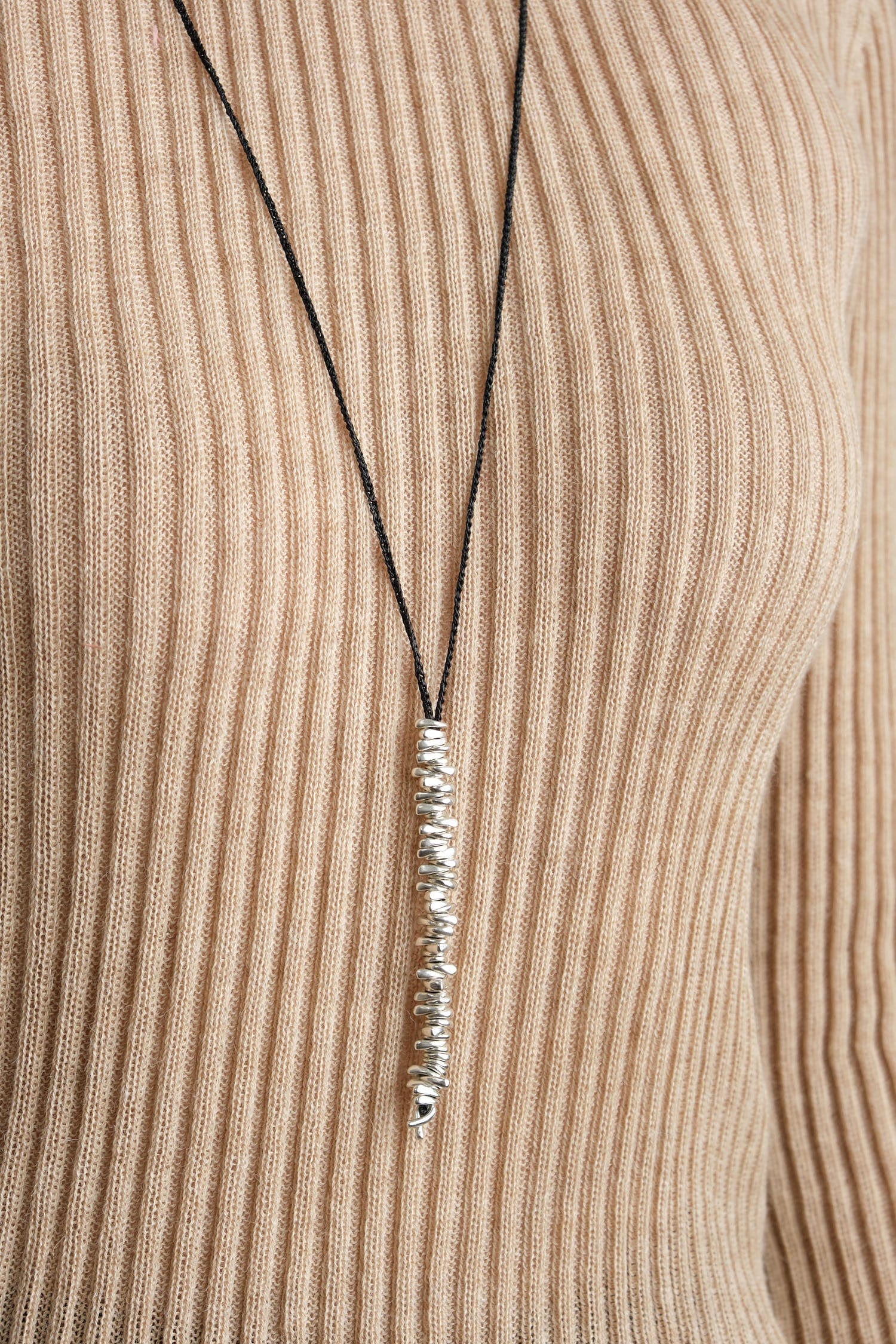 Jill Platner Jewelry Necklaces Birdbone on Long Gortex Necklace