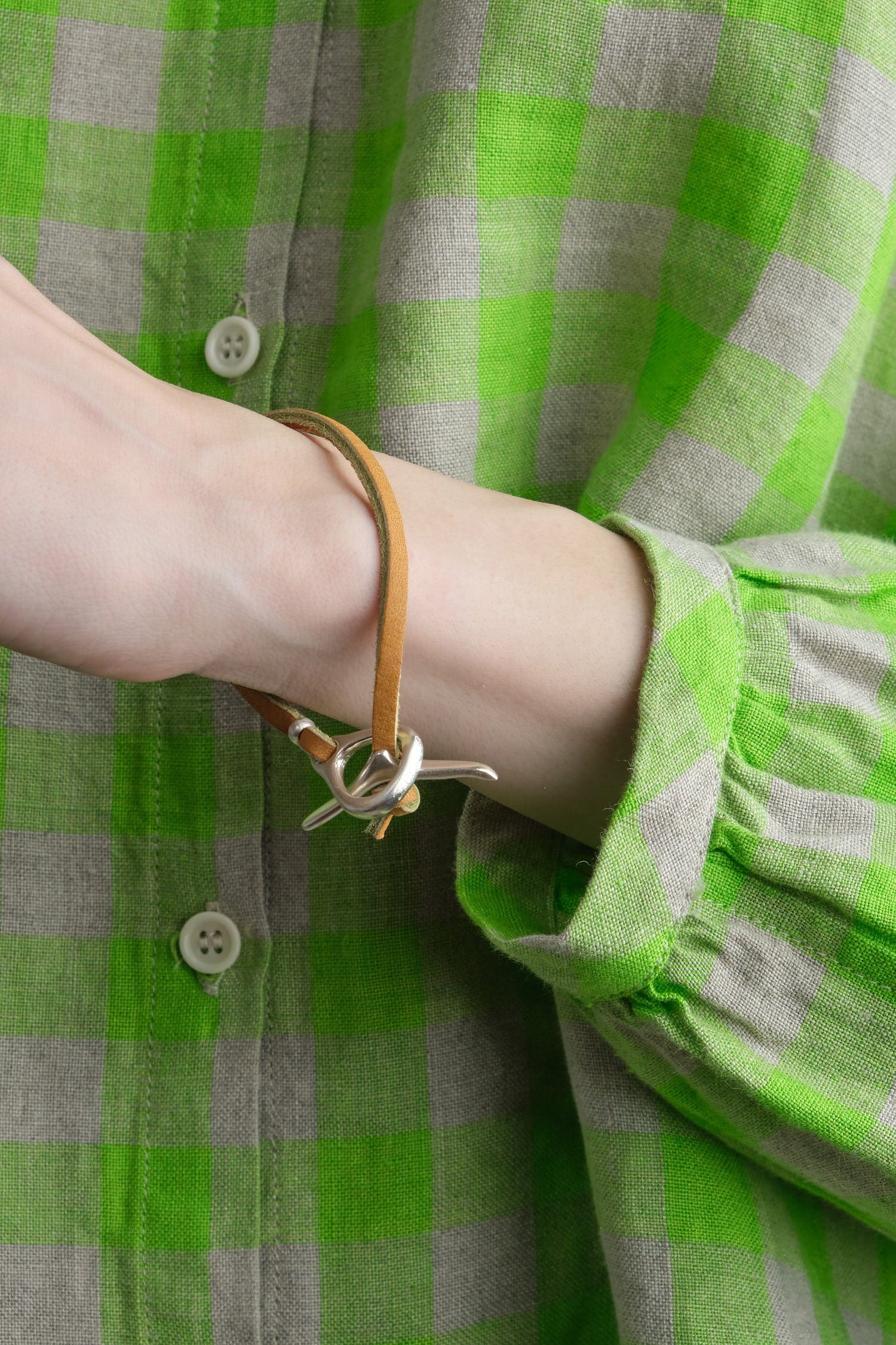 Jill Platner Jewelry Bracelets JP Clasp Rawhide Bracelet in Tan Tan / 7"