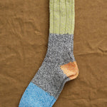Kapital Accessories Socks and Tights 56 Yarns Linen Grandrelle Socks in Yellow Green