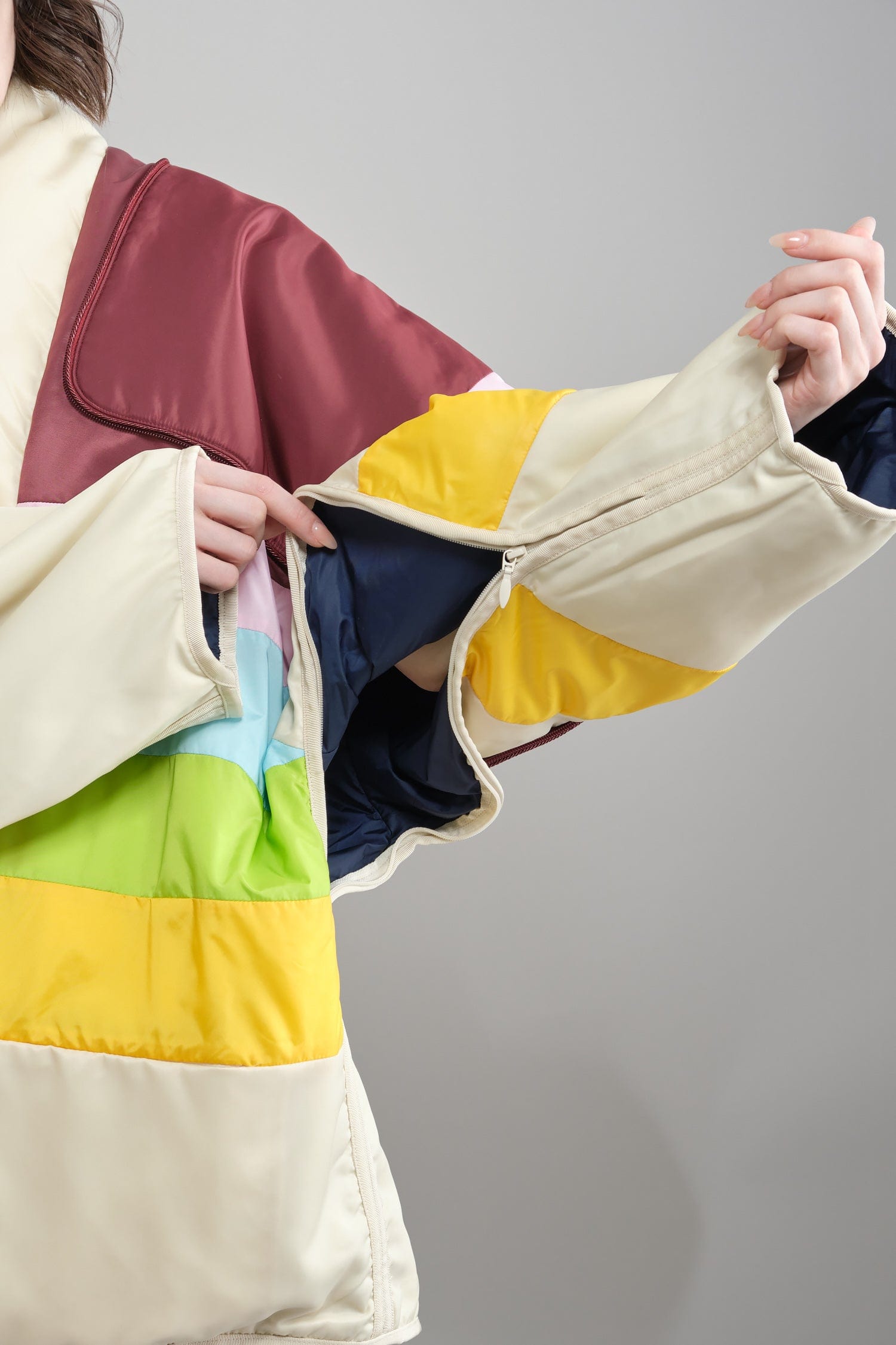 Vent on Nylon Rainbow KESA SHAM Bomber JKT