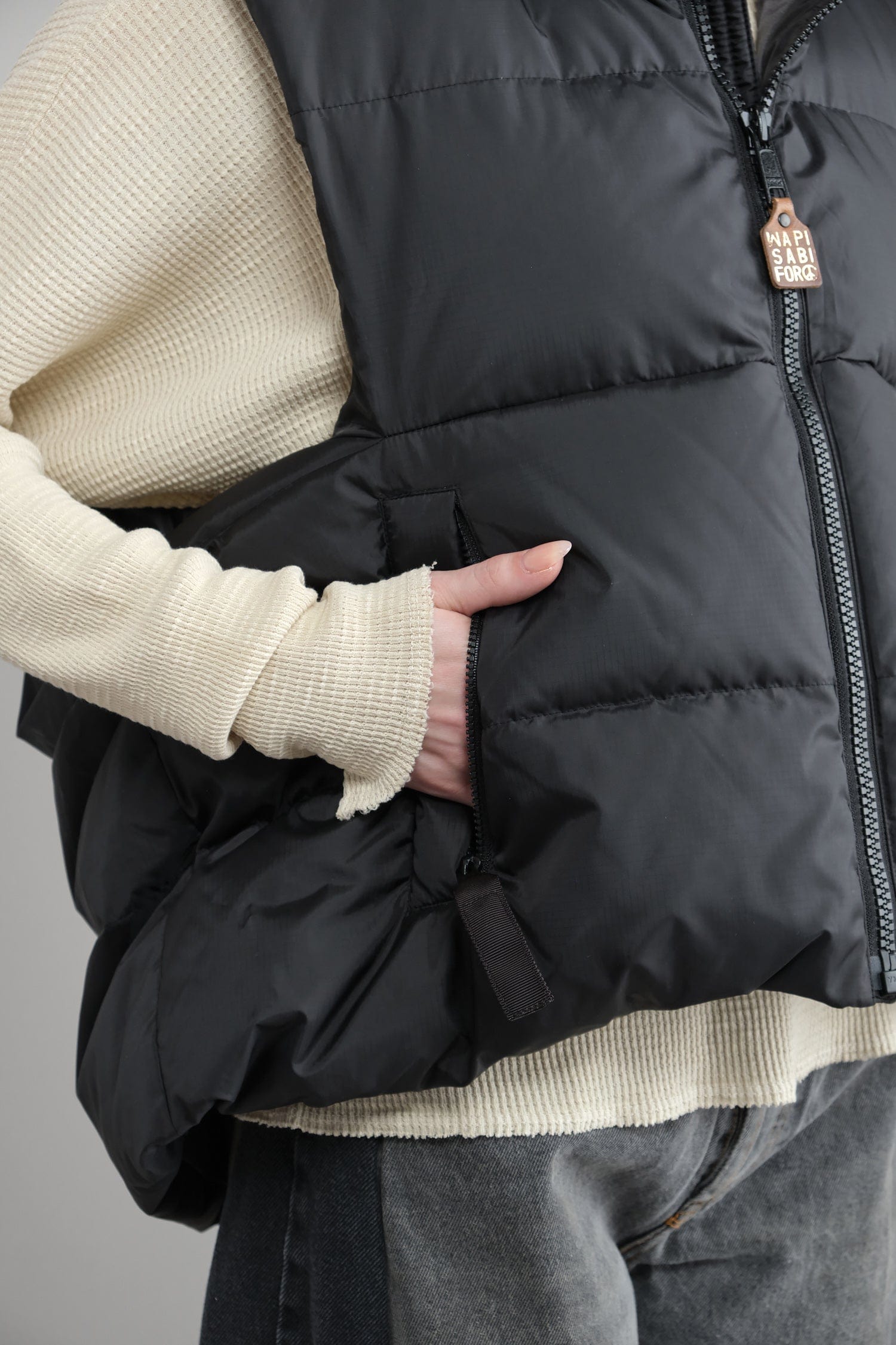 Open pocket on Rip Stop Nylon Down BURGER KEEL Vest
