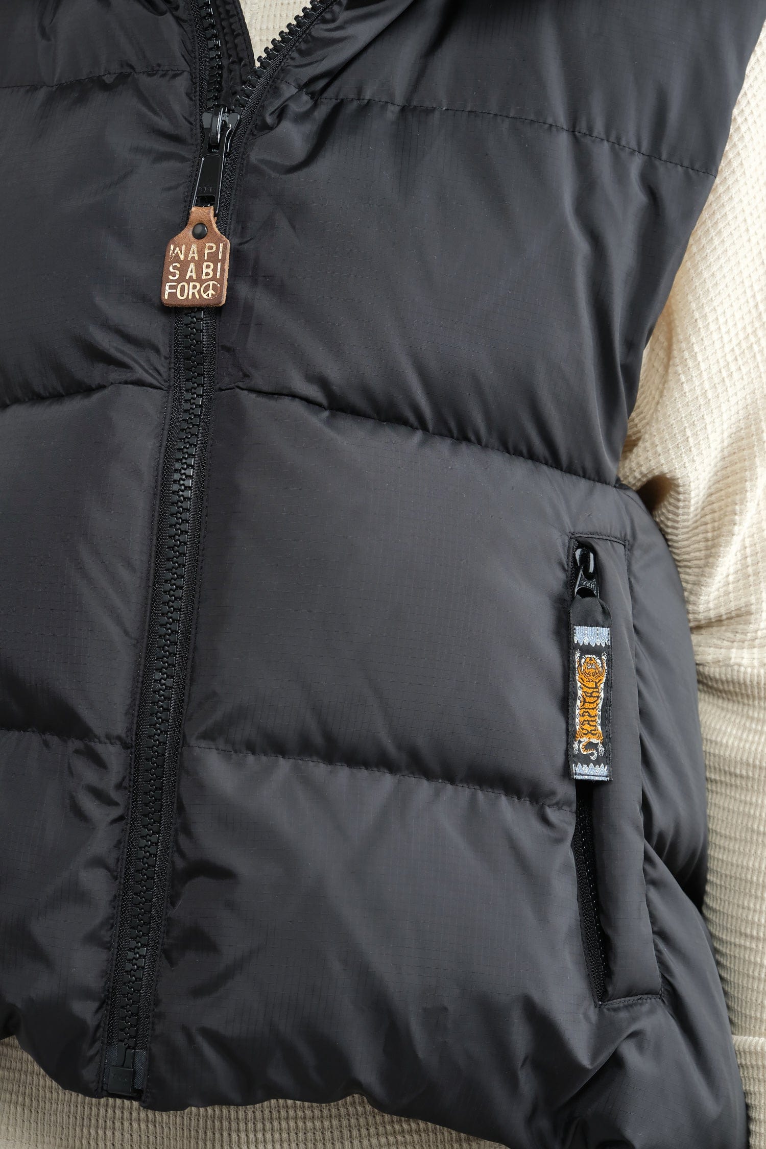 Pockets on Rip Stop Nylon Down BURGER KEEL Vest