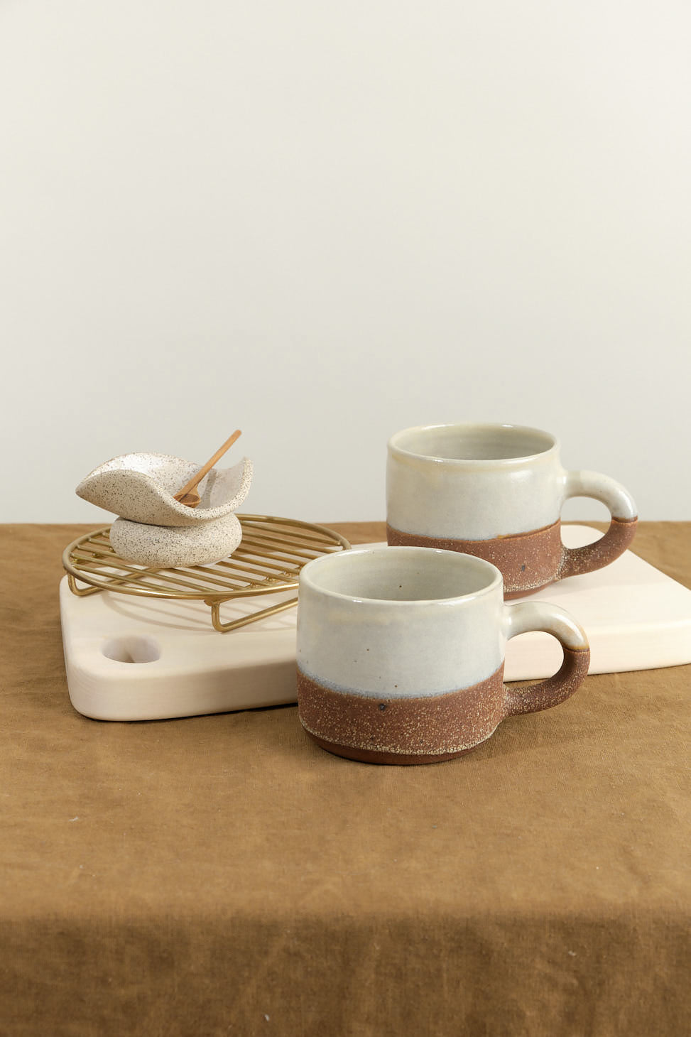 Stoneware Coffee Mug in Brown Stoneware styled