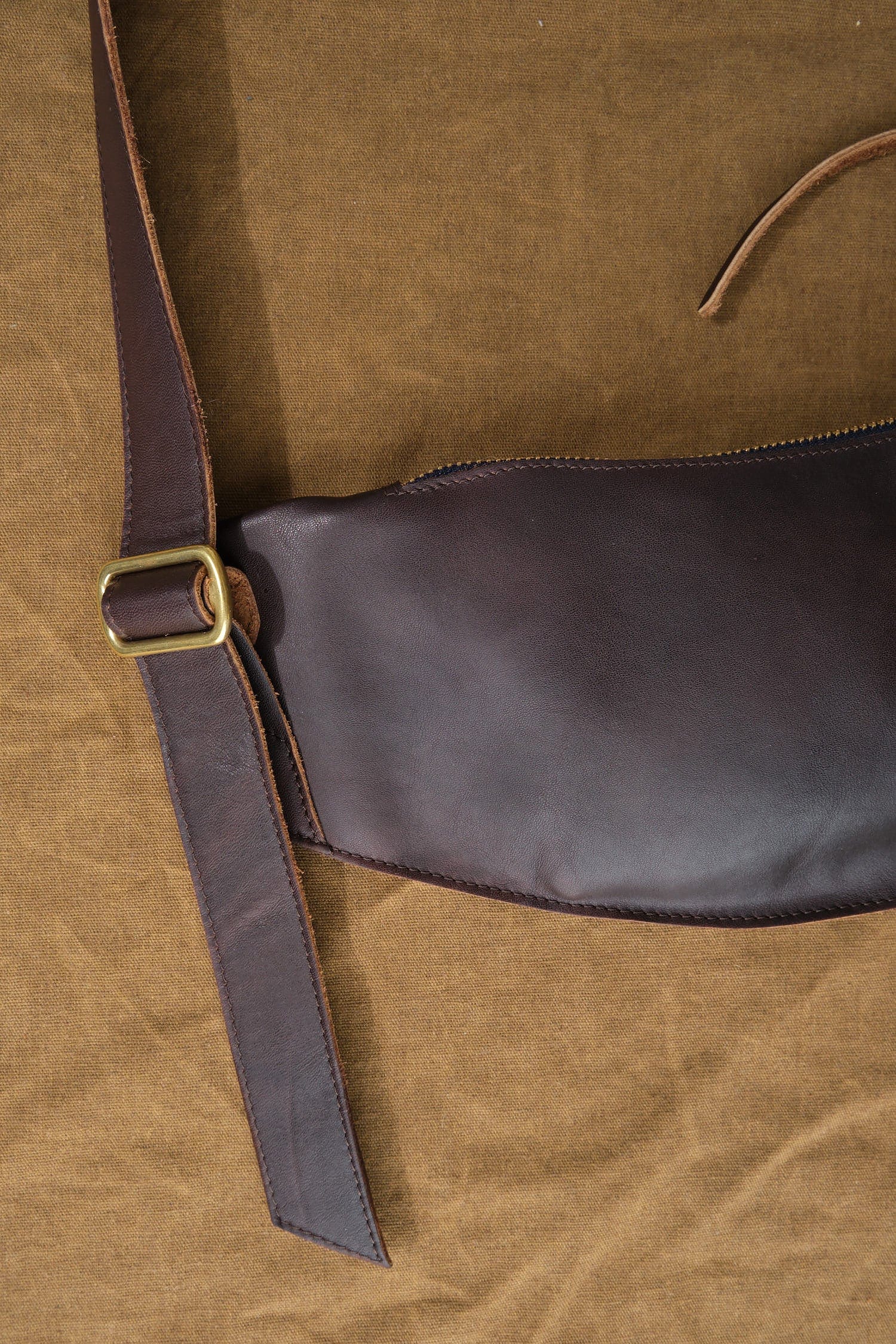 Buckle on Sling Pouch in Walnut