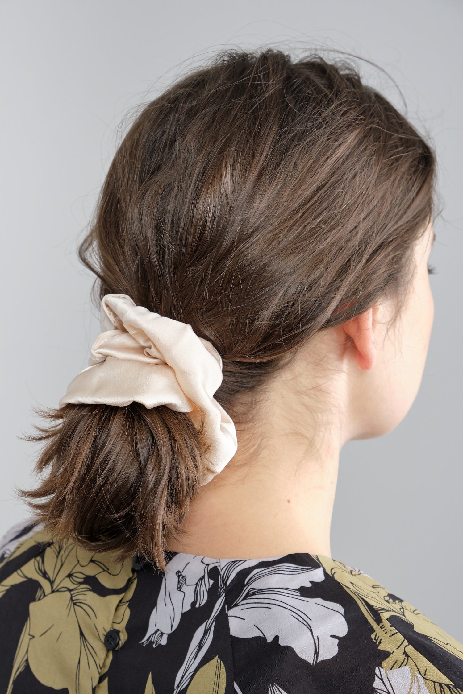 Small Silk Scrunchie in buckeye